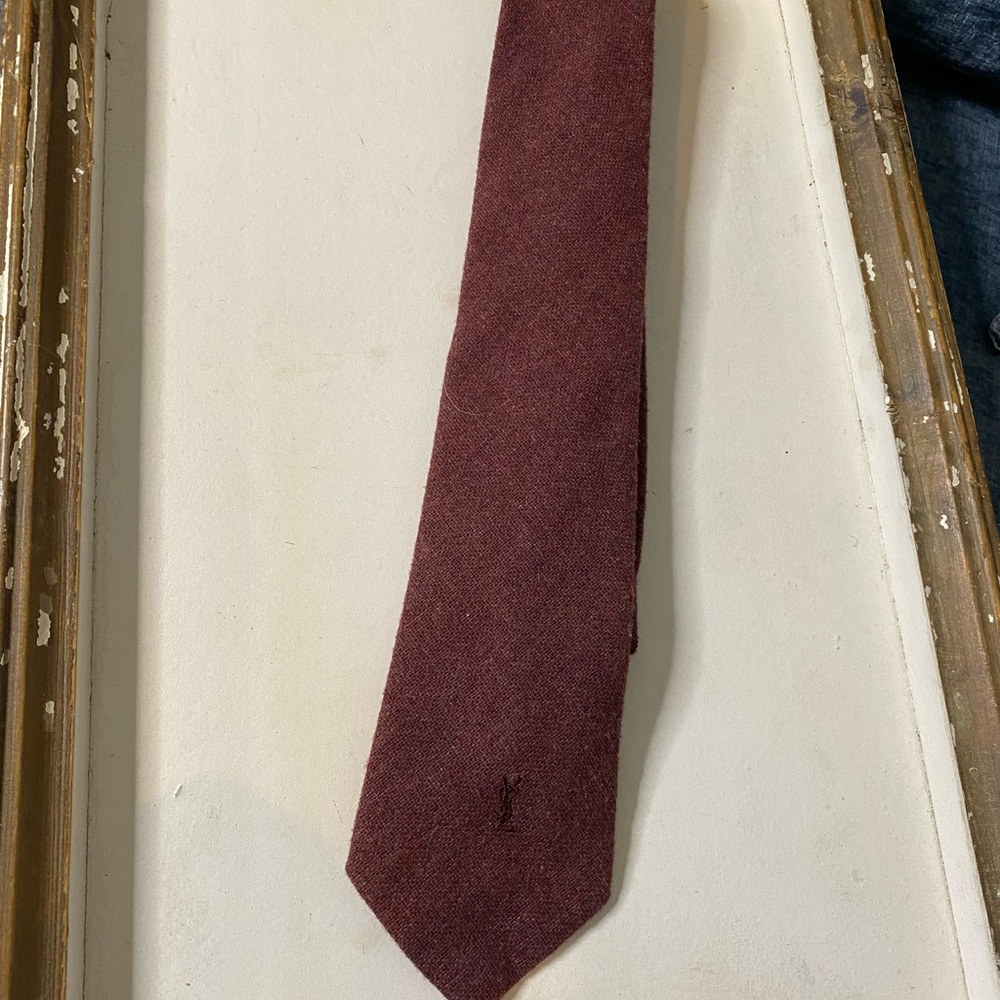 Yves Saint Laurent Vintage Oxblood Red Classic Knit Tie